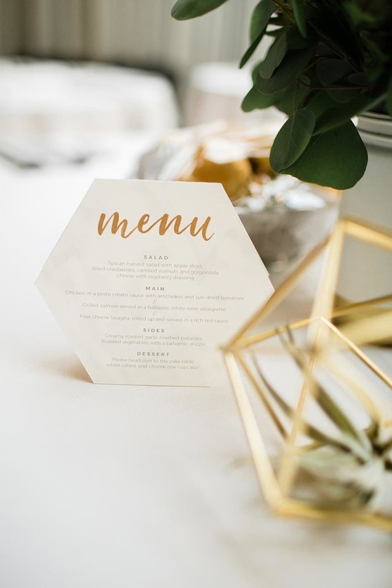Modern geometric menu