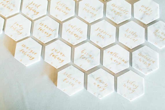 Marble escort cards