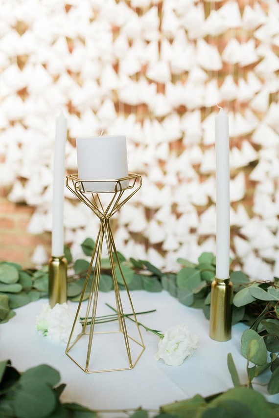 Geometric wedding decor