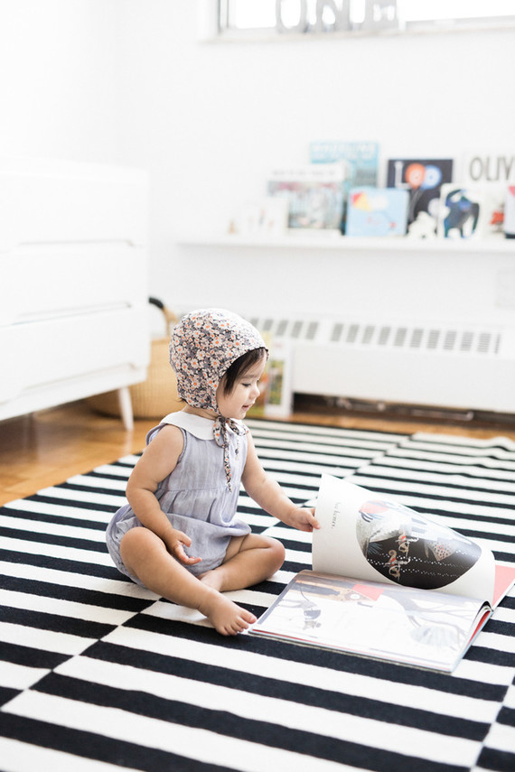 Modern wood and white nursery