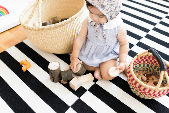 Modern wood and white nursery