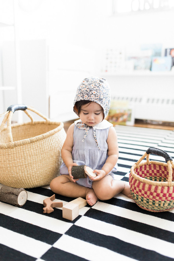 Modern wood and white nursery
