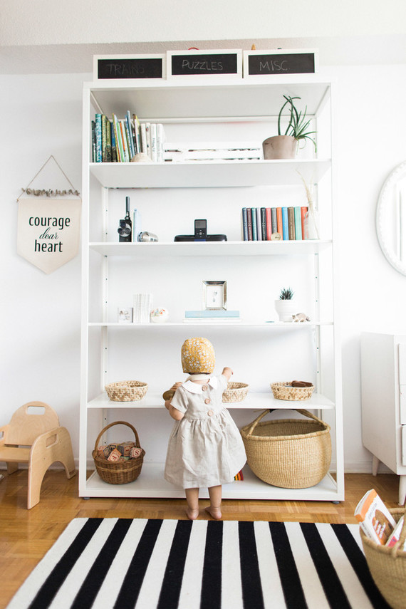 Modern wood and white nursery