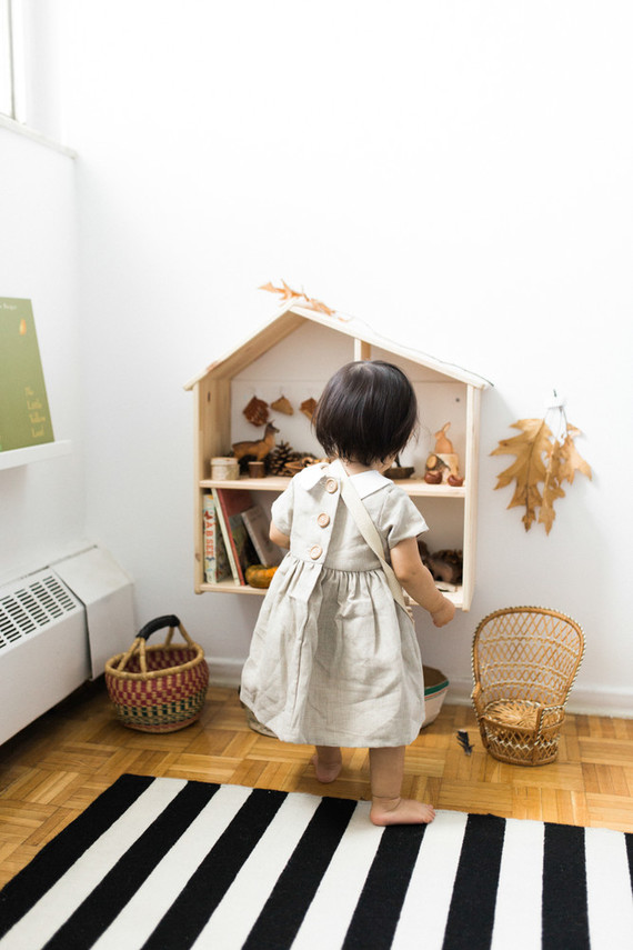Modern wood and white nursery