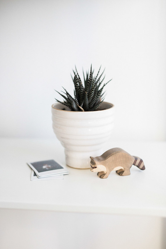Modern wood and white nursery