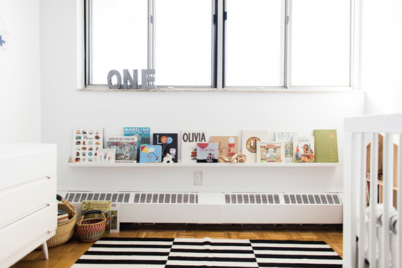 Modern wood and white nursery