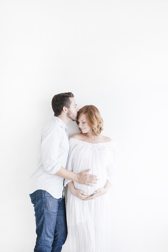White studio maternity photos