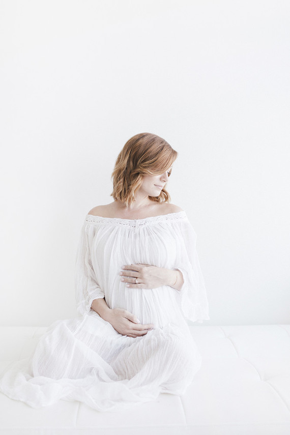 White studio maternity photos