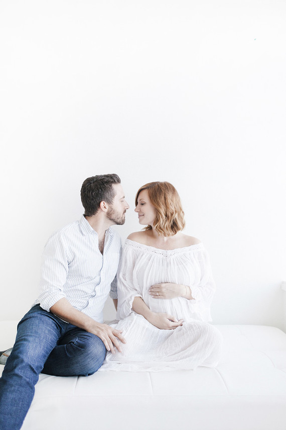 White studio maternity photos