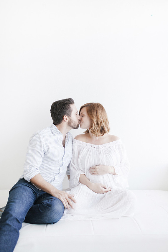 White studio maternity photos