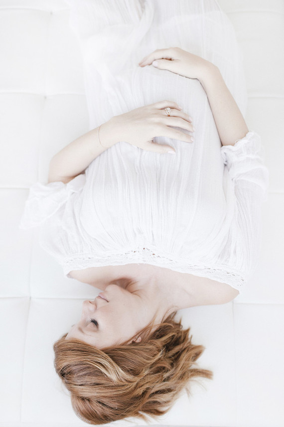 White studio maternity photos