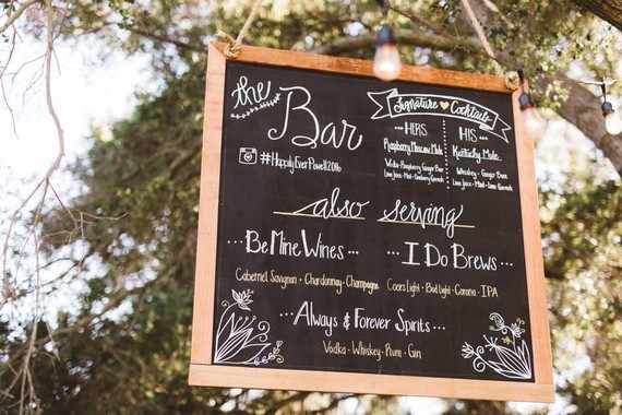 Chalkboard menu