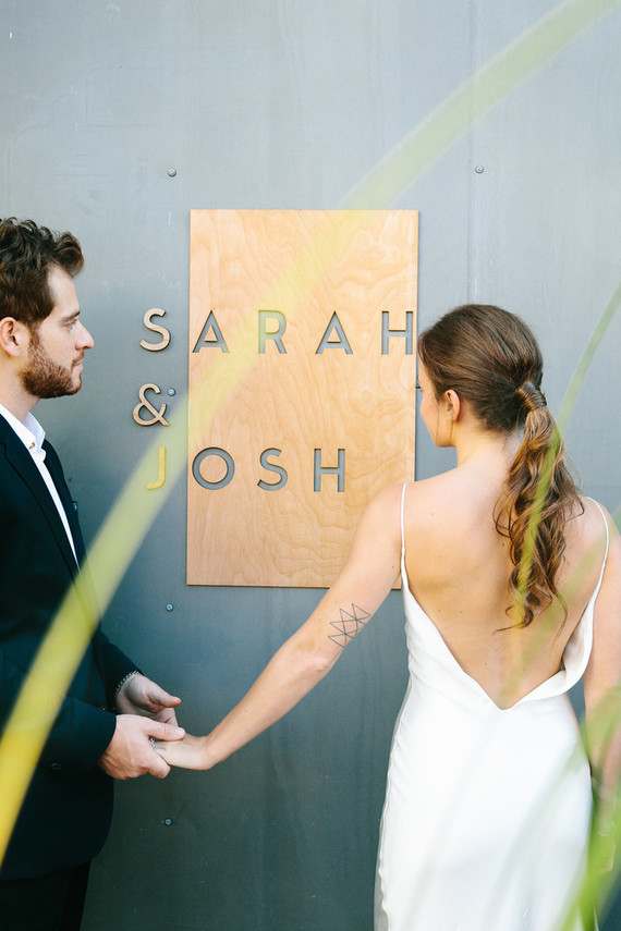 Modern wedding signage