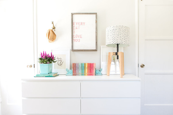 vintage modern beachy girl's room