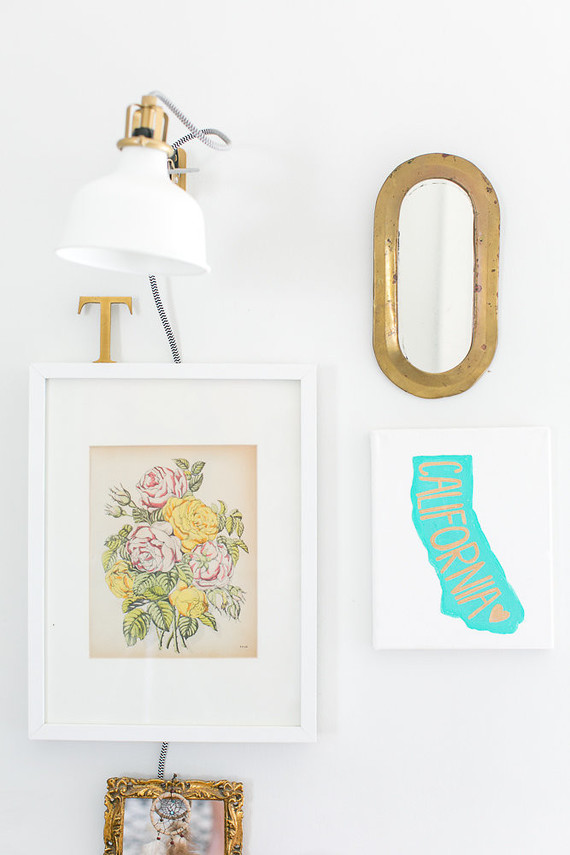 vintage modern beachy girl's room