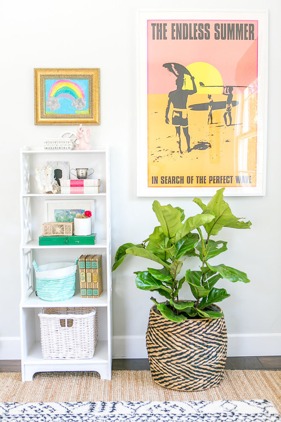 vintage modern beachy girl's room