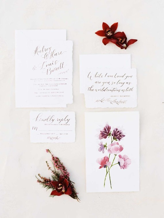 Burgundy wedding invitations