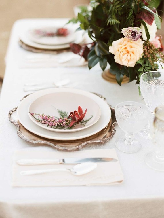 Winter wedding tablescape