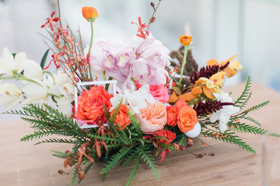 Tropical wedding florals