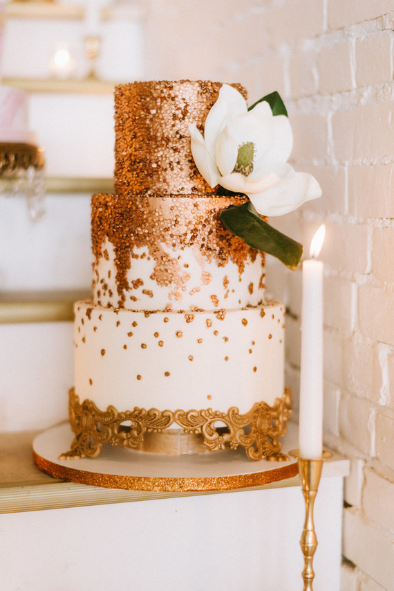 Copper wedding cake