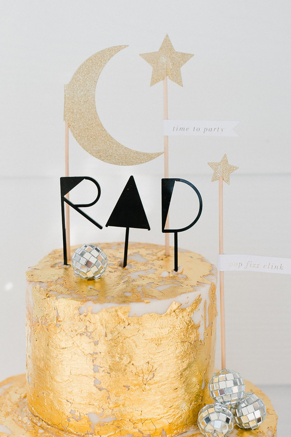 Gold leaf birthday cake