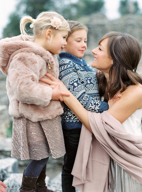 Winter family photos in Italy