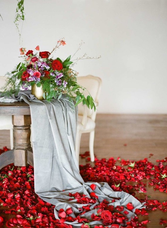 Valentine's Day rose petals