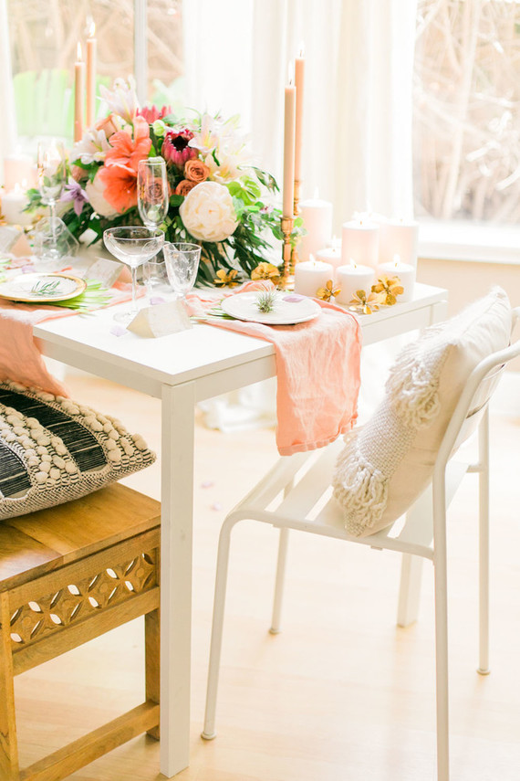 Tropical Galentine's Day brunch Inspiration