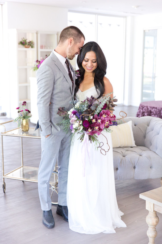 Purple bridal bouquet