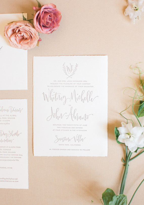 Romantic wedding invitations