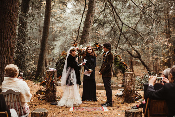 Woodland wedding ceremony