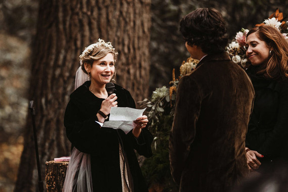 Woodland wedding ceremony