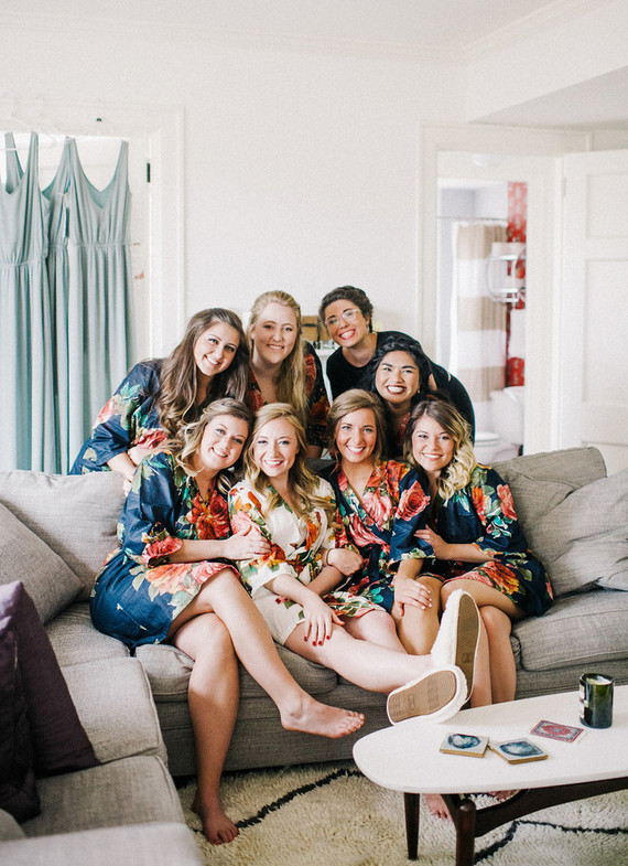 Bridal party getting ready