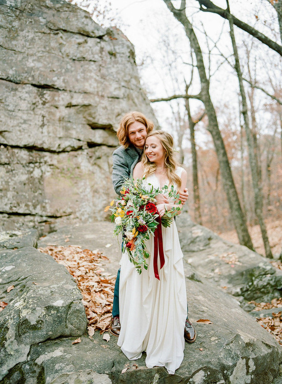 Winter wedding portrait