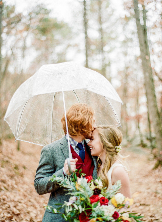Winter wedding portrait