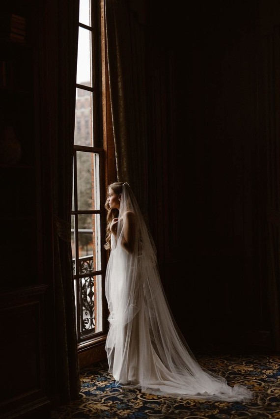 Moody bridal portrait