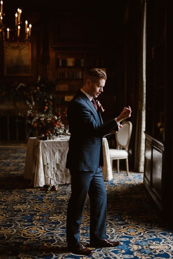 Moody groom's portrait