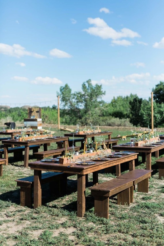 Outdoor wedding tables