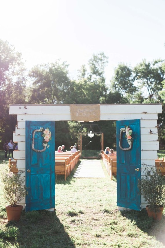Rustic wedding ceremony