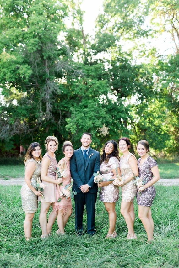 Sequin bridesmaids dresses