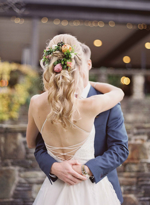 Floral bridal hairstyle