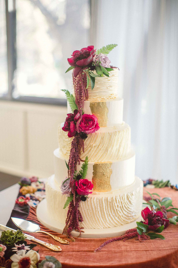Jewel tone wedding cake