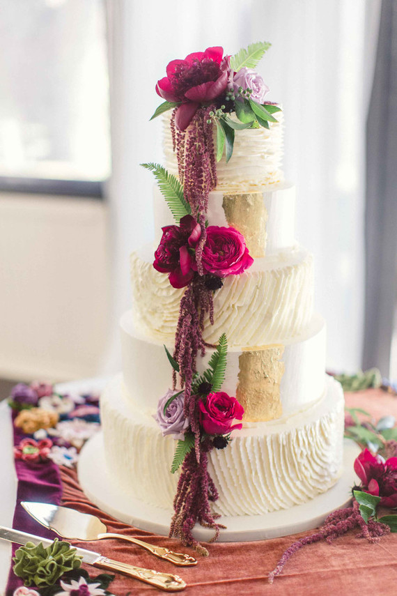 Jewel tone wedding cake