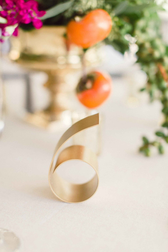 Modern gold table number