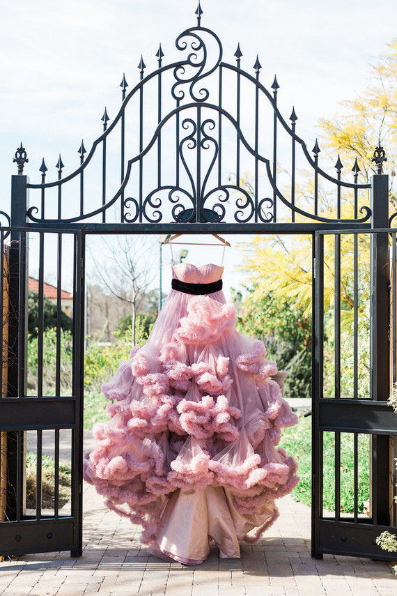 Pink wedding dress