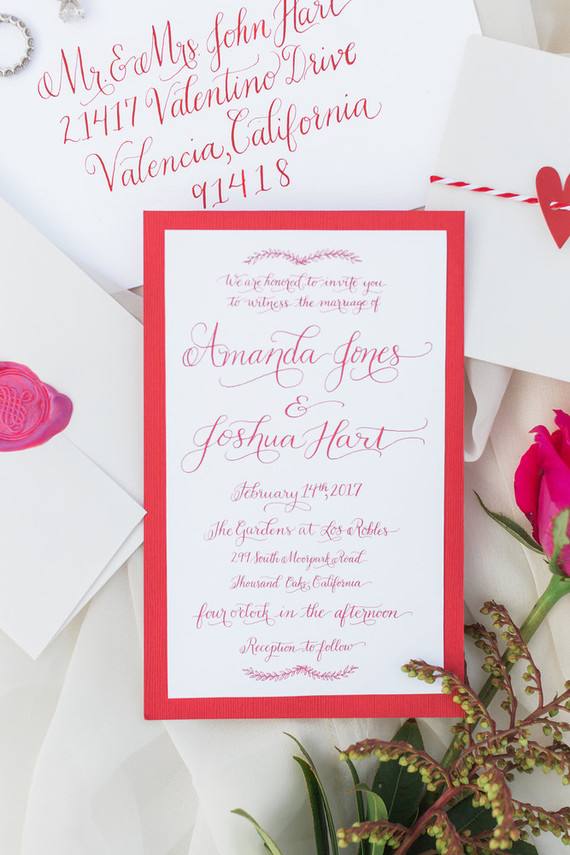 Red wedding invitations