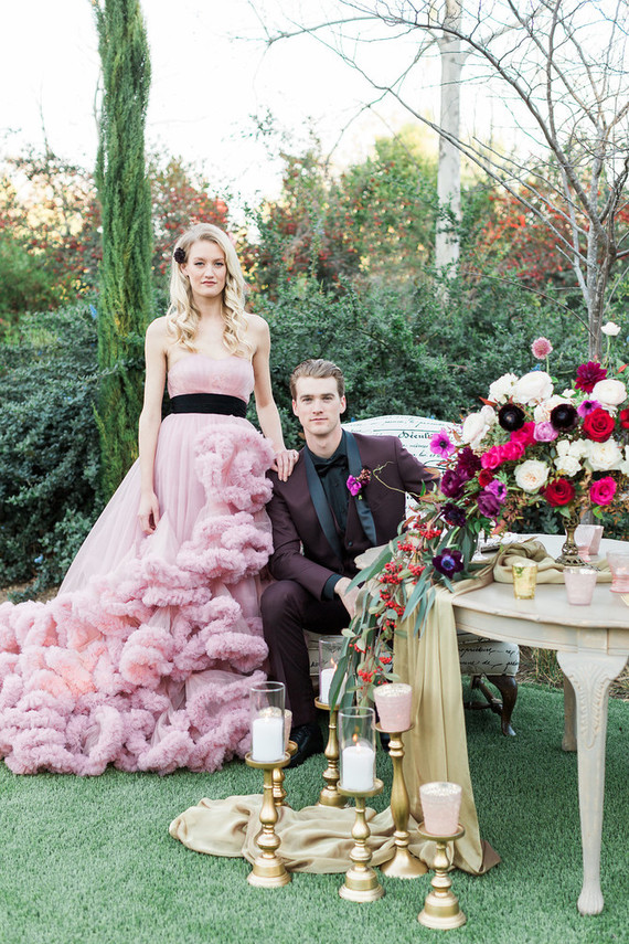 Pink + gold wedding