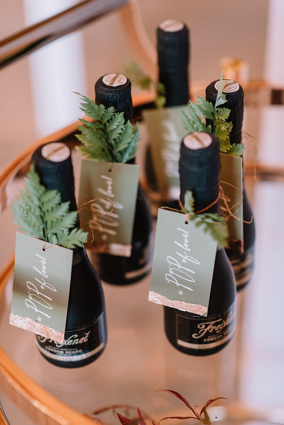 Winter champagne favors Inspiration