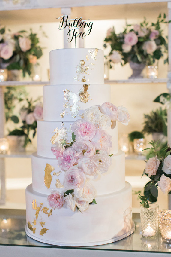 Pink wedding cake