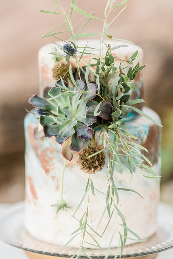 Succulent wedding cake